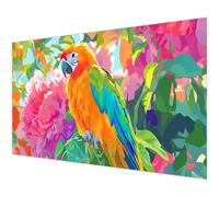 Diamond Painting Parrot Diamond Art Flower Round Crystal Art Kits for Adults Gift, DIY Rhinestone Sequin Gem Full Drill Painting Crafts for Adults Kits, Home Art Pictures Decoration 21.7x43.3in K#-741
