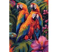 Diamond Painting Parrot Diamond Art Kits Adults, Animal Dimond Painting 5D DIY Full Square Drill Gem Embroidery Cross Stitch Kits Crafts for Wall Art Home Bedroom Decor, Gifts 100x135cm -zjn25067K