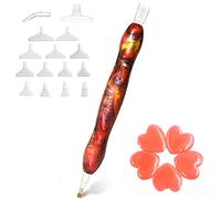 Diamond Painting Pen, Diamond Art Pen, Diamond Art Painting Accessories Tool Kit Drill Pen, 5D Handmade Resin Diamond Painting Drill Pen Stylus Tips Placers Heads and Wax Glue, Artistic Red