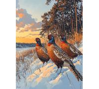 Diamond Painting Pheasant, Winter Diamond Art Kits Adults with Full Accessories, DIY Full Drill Crystal Art Crafts Pictures Kits, Embroidery Cross Stitch Gem Paintings for Decor 28x38inch - 1F42S