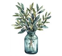 Diamond Painting Plant Diamond Art Kits Adults 20x30 cm DIY 5D Full Drill Leaf Dimond Art Kit for Beginners Crystal Rhinestone Embroidery Canvas Painting for Relaxation, Bedroom Decor with Tools H-433