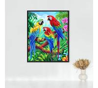 Diamond Painting Plant Diamond Art Kits Adults, Parrot Full Drill Crystal Art Kits for Adults Beginners, Cross Stitch Embroidery Crafts Pictures, for Home Wall Decor, Gifts 32x44 inch PJY9 6-L