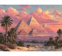 Diamond Painting Pyramid Diamond Art Kits Adults, Landscape Dimond Painting 5D DIY Full Round Drill Gem Embroidery Cross Stitch Kits Crafts for Wall Art, Bedroom Decor, Gifts 28x20 Inch -zjn25011KW