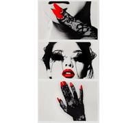 Diamond Painting Red Lips Large Diamond Art Kits for Adults Woman, 5D Crystal Rhinestone Embroidery Pictures, Sequin Gem Art Crafts for Adults, Christmas Home Wall Craft Decoration 40x80 cm c-4813