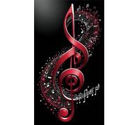 Diamond Painting Red Music Notes,5D DIY Diamond Art Kits for Adults Beginners,Diamond Painting Kit Square Drill Full Drill Crystal Gem Arts Picture for Home Wall Decor 70x150 cm