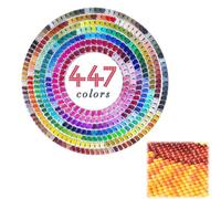Diamond Painting Replacement Beads, Diamond Painting Accessories, Replacement Round Diamond, 89400 Pieces Round Beads for Cross Stitch DIY, Crafts and Freestyle Art, 447 Colours