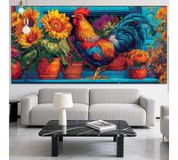 Diamond Painting Rooster Diamond Art Kits Adults/Beginners,5D DIY Diamont Picture Sunflower Full Drill Gem Art Crystal Embroidery Mosaic Canvas Painting Numbers kit,Home Decor Gifts 16x28in LK-424