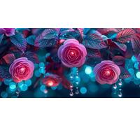 Diamond Painting Rose Diamond Art Kits Adults, 4x8inch Mini Dimond Art Leaf Gem Arts and Crafts Paintings, DIY Full Drill Crystal Rhinestone Mosaic Kits with Accessories, Home Decor Gifts J2-3112