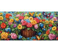 Diamond Painting Rose Large Diamond Art Kits for Adults Butterfly, 5D Crystal Rhinestone Embroidery Pictures, Sequin Gem Art Crafts for Adults, Christmas Home Wall Craft Decoration 40x80 cm c-4443