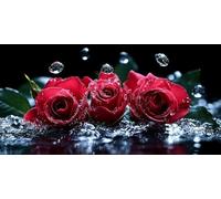 Diamond Painting Rose Large Diamond Art Kits for Adults Flower, 5D Crystal Rhinestone Embroidery Pictures, Sequin Gem Art Crafts for Adults, Christmas Home Wall Craft Decoration 60x120 cm c-4026