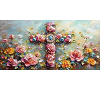 Diamond Painting Rose Large Diamond Art Kits for Adults Lscape, 5D Crystal Rhinestone Embroidery Pictures, Sequin Gem Art Crafts for Adults, Christmas Home Wall Craft Decoration 60x120 cm c-4406