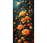 Diamond Painting Rose Large Diamond Art Kits for Adults Starry Sky, 5D Crystal Rhinestone Embroidery Pictures, Sequin Gem Art Crafts for Adults, Cross Stitch Christmas Home Wall Decor 80x40 cm c-5283