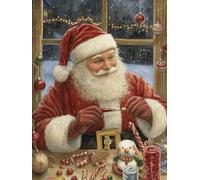 Diamond Painting Santa Claus, Winter Diamond Art Kits Adults, DIY Beginner Full Drill Gem Art Set 5D Crystal Embroidery Canvas Mosaic Kits for Adults Home Wall Decor Gifts for Women 28x36inch,Model549