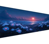 Diamond Painting Sea Of Flowers,Dream Diamond Art Kits For Adults Kids Diy Round Drill Crystal Arts And Crafts For Adults,5D Dimond Embroidery Paint By Numbers For Room Decor Gifts 70x140cm Q1-751