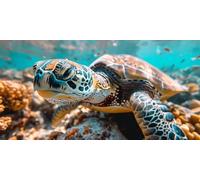 Diamond Painting Sea Turtles Diamond Art Kits Adults, 16x32inch Small Dimond Art Animal Gem Arts and Crafts Paintings, DIY Full Drill Crystal Rhinestone Mosaic Kits with Accessories, Home Decor J2-634