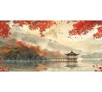 Diamond Painting Simplicity, Autumn Leaves Diamond Art Kits Adults Beginner, 5D DIY Round Full Drill Crystal Art Kits, Mosaic Gem Rhinestone, 12x24 Inch Large Canvas for Home Wall Decor, Model149