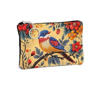 Diamond Painting Small Coin Purse,Flower Magpie 5D DIY Coin Purse mini Cosmetic Bag Zipper Design Exquisite Valentine's Day Gift Women's Rhinestone Accessories