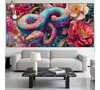 Diamond Painting Snake Diamond Art Kits Adults/Beginners,5D DIY Large Diamont Picture Flower Full Drill Gem Art Crystal Embroidery Mosaic Canvas Painting Numbers kit,Home Decor Gifts 32x80in LK-660
