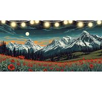 Diamond Painting Snow Mountain Diamond Art Flower, 5D Dimond Painting Kits for Adults DIY Crystal Rhinestone Crafts, Gem Art Kits Kids, Paint by Numbers for Adults for Bedroom Decor 90x180cm FD-4319