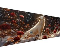 Diamond Painting Snow Scene,Wolf Diamond Art Kits For Adults Kids Diy Round Drill Crystal Arts And Crafts For Adults,5D Dimond Embroidery Paint By Numbers For Room Decor Women Gifts 40x90cm Q1-777