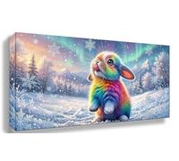 Diamond Painting Snowflake Diamond Art Rabbit, DIY Full Square Drill Gem Art Craft Kits for Kids, Arts and Crafts for Adults Rhinestone Embroidery Kit Mosaic Kit for Home Wall Decor 32x64inch, Cod-876