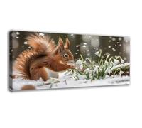 Diamond Painting Squirrel, 5D Diamond Art Kits Adults, DIY Full Drill Crystal Art Embroidery Kit for Beginners, Winter Paint by Numbers for Adults, Gifts for Women, Home Decoration 35x70cm 0C-910