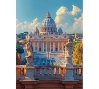 Diamond Painting St. Peter'S Basilica Diamond Art Kits Adults Small 30x40cm Rome Crystal Art Kits for Adults DIY 5D Round Full Drill Gem Dots Drill Embroidery Paintings, Home Wall Decor Gifts -1y0