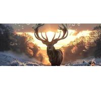 Diamond Painting Stag Diamond Art Morning Light DIY 5D Diamond Painting Kits for Adults/Kids, Big Diamond Paintings Full Drill Diamond Dots Gem Art Crafts for Wall Art Bedroom Home Decor, 32x74In