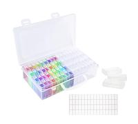 Diamond Painting Storage Box 64 Slots - Bead Storage Organizer Case with Label Stickers - Diamond Art Accessories Container for Diamond Painting, Craft Beads, Nail Art & DIY Jewellery Making