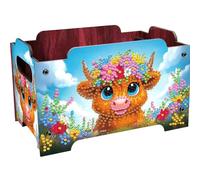 Diamond Painting Storage Box & Wood Clutch Organizer, 5D DIY Yak Design Decorative Case with Unique Animal Theme, Portable Collection Storage, Complete Craft Kit for Adults Beginners