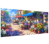 Diamond Painting Street Diamond Art kits Adults , DIY Gem Art Painting kit Flower Full Drill Square Crystal Embroidery Cross Stitch , Mosaic Pictures Arts and Crafts, Wall Decor Home 60x120cm A-U763
