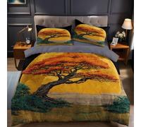 Diamond Painting Style Emperor Size Duvet Set The Moon and Spruce Microfiber Quilt Cover Soft Breathable Wrinkle Resistant Bedding Set 290x235 cm with Hidden Zipper for Bedroom Decor