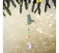 Diamond Painting Suncatcher with Pendant Kits, DIY Stained Glass Window Hanging Decor, Shiny Crystal Animal Butterfly Art, Home Garden Memorial Gift