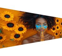 Diamond Painting Sunflower,Girl Diamond Art Kits For Adults Kids Diy Round Drill Crystal Arts And Crafts For Adults,5D Dimond Embroidery Paint By Numbers For Room Decor Women Gifts 80x160cm Q1-745