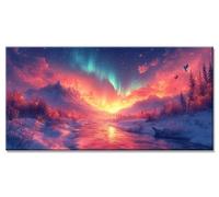 Diamond Painting Sunset Diamond Art Kits Adults Beginner, 5D Rhinestone Crystal Cross Stitch Painting by Numbers, DIY Full Drill Dimond Art Starry Sky Pictures Embroidery Kit, for Decor 16x32in y-719