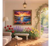 Diamond Painting Sunset Diamond Art Kits Adults/Kids Sydney,DIY Crystal Embroidery Cross Stitch Pictures,5D Rhinestone Crafts Gem Art Paint by Numbers Painting Kit Beginner,Home Decor Gifts 10x12in