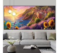Diamond Painting Sunset Diamond Art Kits for Adults Beach Large Crystal Art Kits 60x180cm DIY 5D Full Gem Adults Crafts Rhinestone Mosaic Embroidery Cross Stitch Canvas Painting for Decor Gifts z424f