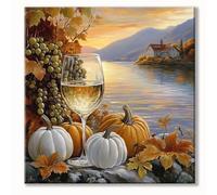 Diamond Painting Sunset Diamond Art Kits for Adults, DIY Full Drill Crystal Art Cross Stitch Kits, 5D Gem Arts Crafts Painting for Beginners, Valentines Decorations Gifts, Pumpkin 20x20 cm 0b-1232