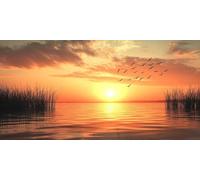 Diamond Painting Sunset Large Diamond Art Kits for Adults Lake, 5D Crystal Rhinestone Embroidery Pictures, Sequin Gem Art Crafts for Adults, Christmas Home Wall Craft Decoration 80x40 cm c-5333