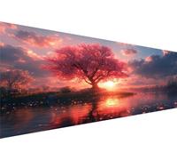 Diamond Painting Sunset,Tree Diamond Art Kits For Adults Kids Diy Full Round Drill Crystal Arts And Crafts For Adults,5D Dimond Embroidery Paint By Numbers For Room Decor Women Gifts 90x180cm Q1-867