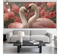 Diamond Painting Swan Diamond Art Kits Adults/Beginners,5D DIY Diamont Picture Rose Full Drill Gem Art Crystal Embroidery Mosaic Canvas Painting by Numbers kit for Home Decor Gifts 16x40in LK-948