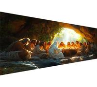 Diamond Painting The Last Supper,Cave Diamond Art Kits For Adults Kids Diy Round Drill Crystal Arts And Crafts For Adults,5D Dimond Embroidery Paint By Numbers For Room Decor Gifts 50x100cm Q1-727