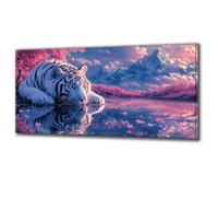 Diamond Painting Tiger Mountains Large Diamond Art for Adults DIY Full Drill Crystal Art Painting Kits Mosaic Arts and Crafts for Adults Kits for Office Home Wall Decor, Relax Gift 80x160cm Q-676