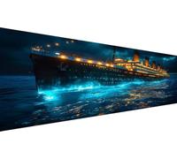 Diamond Painting Titanic,Ocean Diamond Art Kits Adults,5D Large Diy Full Round Drill Rhinestone Cross Stitch Crystal Art,Hobbies For Adults Women,Paint By Numbers For Living Room Decor 40x90cm L1-313