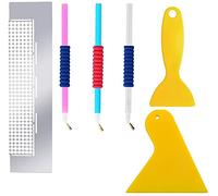Diamond Painting Tools Accessories,3 Pieces Elbow Angled Drill Pen Embroidery Pen,1 Diamond Painting Roller with 216 Blank Grids and 2 Diamond Painting Aligning Repair Tools for Adults