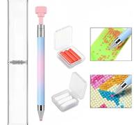 Diamond Painting Tools Self-Stick Drill Pens, Automatic Refillable Wax Pen Specialty Design with 6 Wax Replacement Diamonds Accessories for 5D DIY Painting Crafts Cross-Stitch