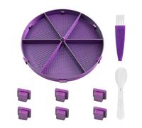 Diamond Painting Tray, Art Craft Supplies, Multi-Purpose 6.10 Inch Scratch-Resistant Organizer with Spoon And Brush for Art, black and violet