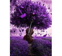 Diamond Painting Tree Diamond Art Kits Adults, Guitar Crystal Art and Crafts Kit for Beginner, DIY Full Drill Cross Stitch Embroidery Sequin Gem Paintings, for Home Wall Decor Gifts 24x32inch K-1768
