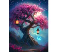 Diamond Painting Tree of Life Diamond Art Dream Kits Adults, DIY 5D Round Full Drill Crafts for Kids Beginner, Crystal Cross Stitch Gem Art Canvas Painting Kits for Home Decor Gifts 30 x 40 cm N6-1407