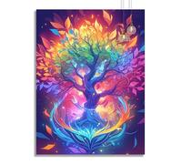 Diamond Painting Tree of Life Diamond Art for Kids Abstract Full Drill Gem Crystal Art DIY 5D Cross Stitch Canvas Mosaic Crafts Picture 8 Year Old Gifts for Girls Beginners, Decoration 70x90cm z235f